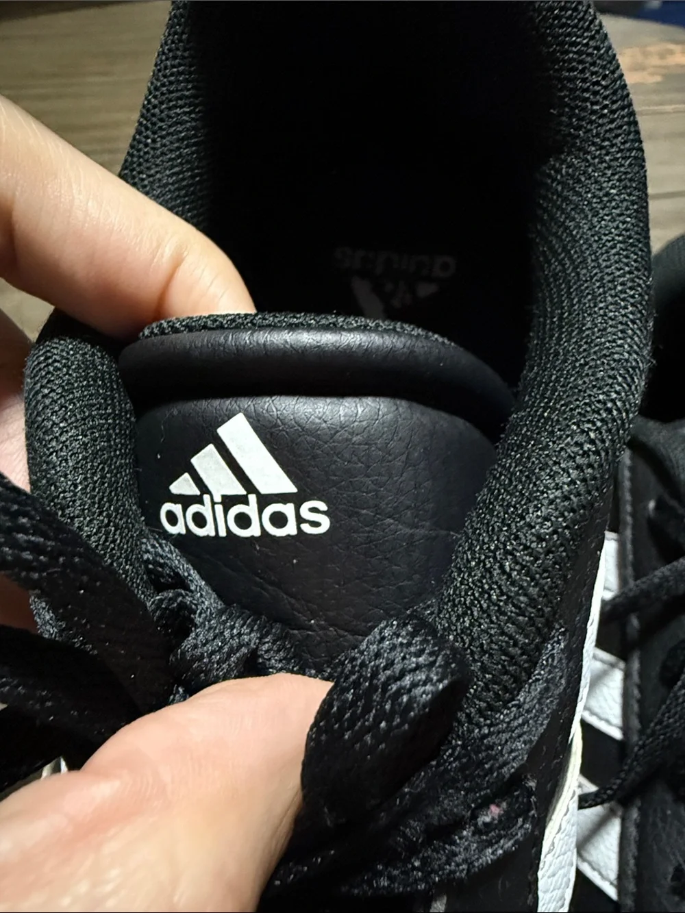 Adidas Big Kids’ VL Court 3.0 Black Lace-Up Sneakers, Youth Size 5